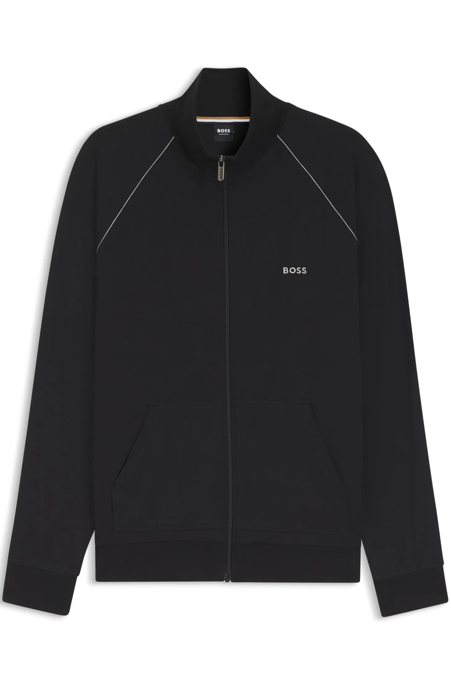 Jacke aus Stretch-Baumwolle mit Reißverschluss und Logo-Stickerei