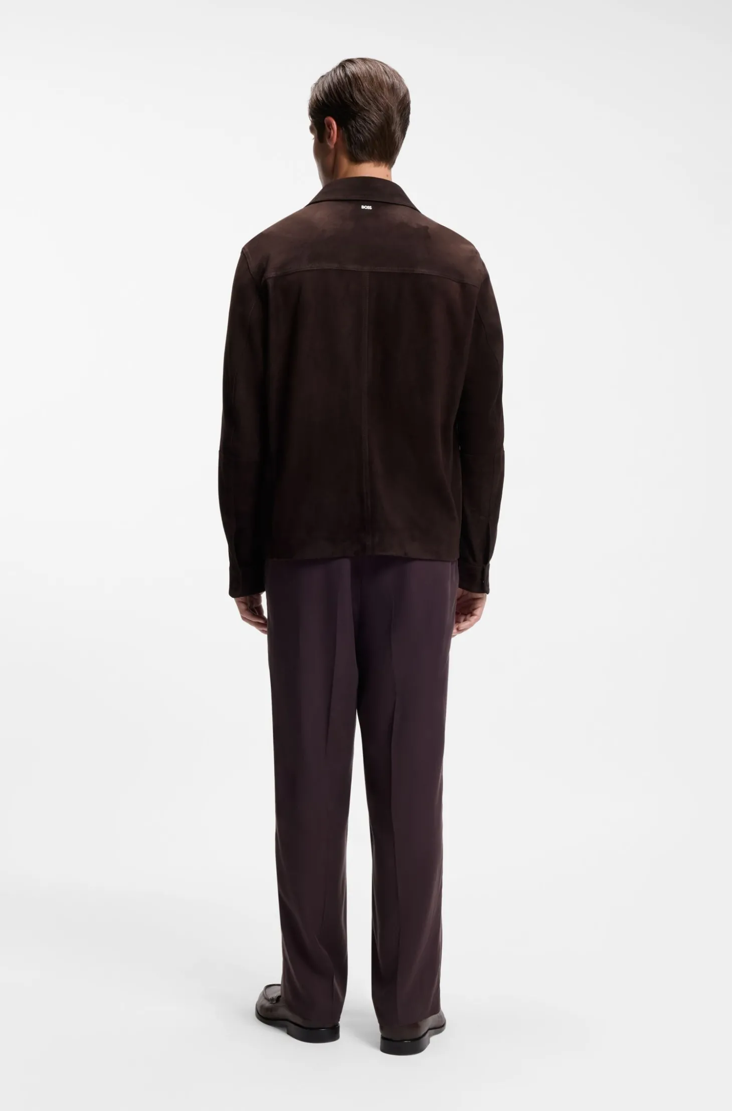 Jacke aus Veloursleder mit Druckknopfverschluss