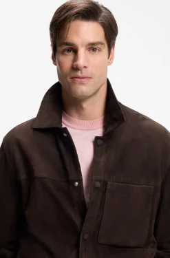 Jacke aus Veloursleder mit Druckknopfverschluss