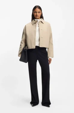 Jacke aus Woll-Mix mit verdecktem Verschluss