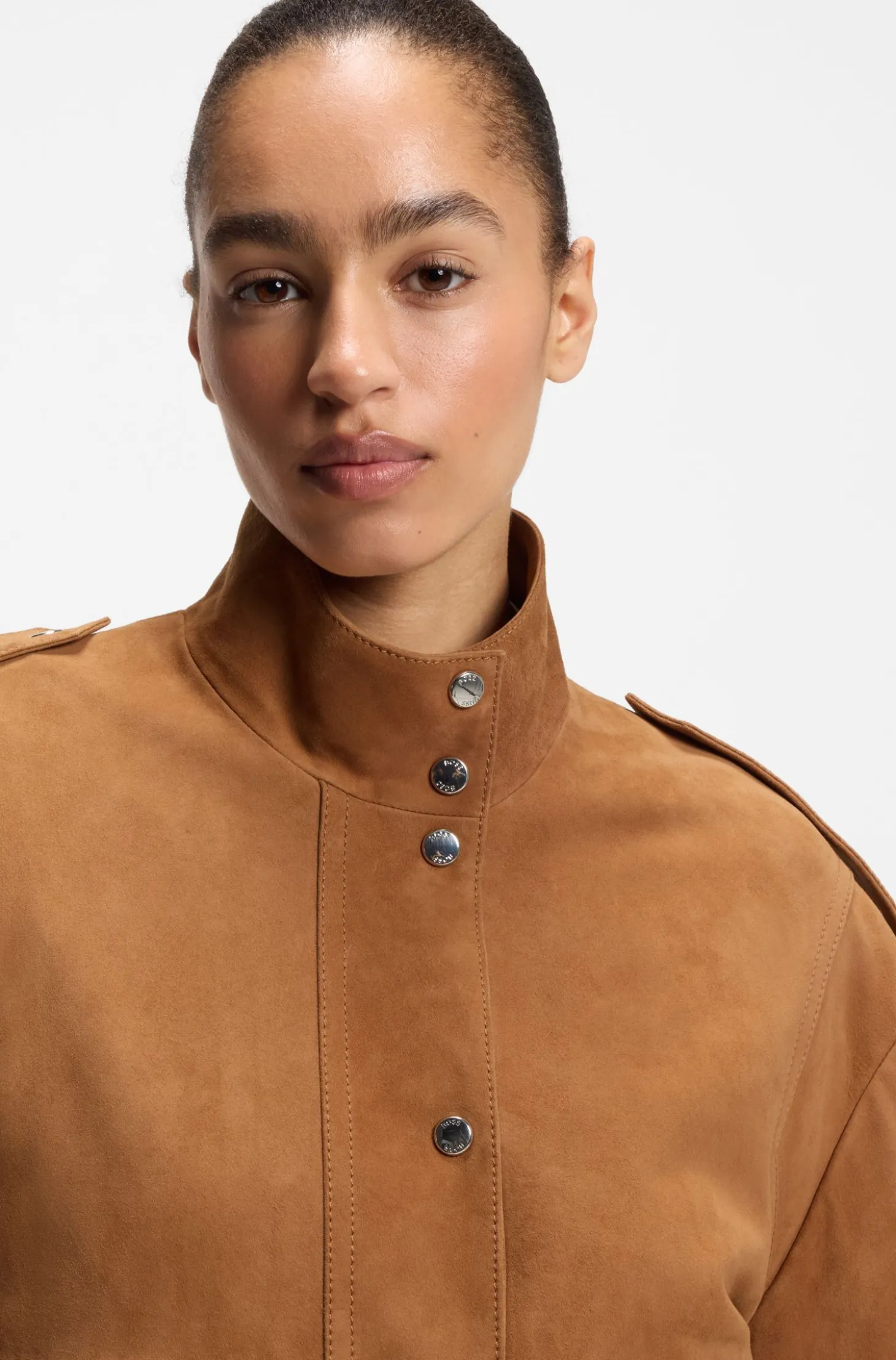 Jacke im Blouson-Stil aus Veloursleder