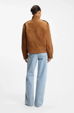 Jacke im Blouson-Stil aus Veloursleder