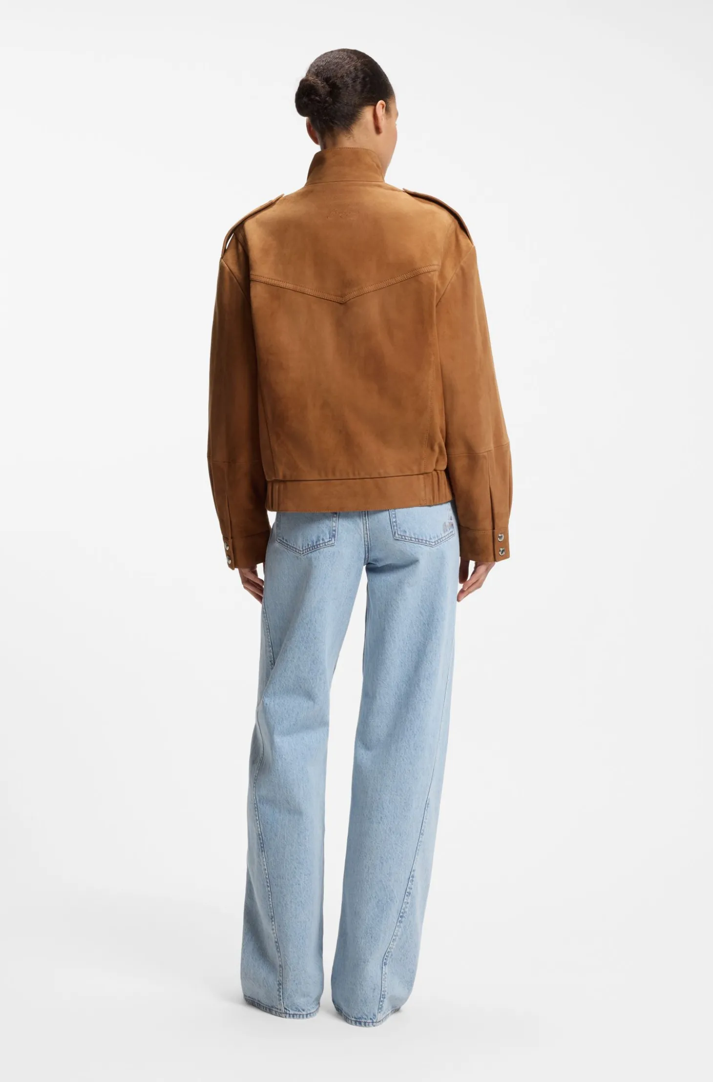 Jacke im Blouson-Stil aus Veloursleder