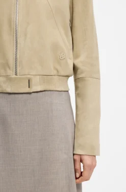 Jacke im Blouson-Stil aus Veloursleder mit Double-B-Monogramm