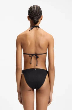 Jacquard-Bikinitop mit Stacked-Logo-Anhänger