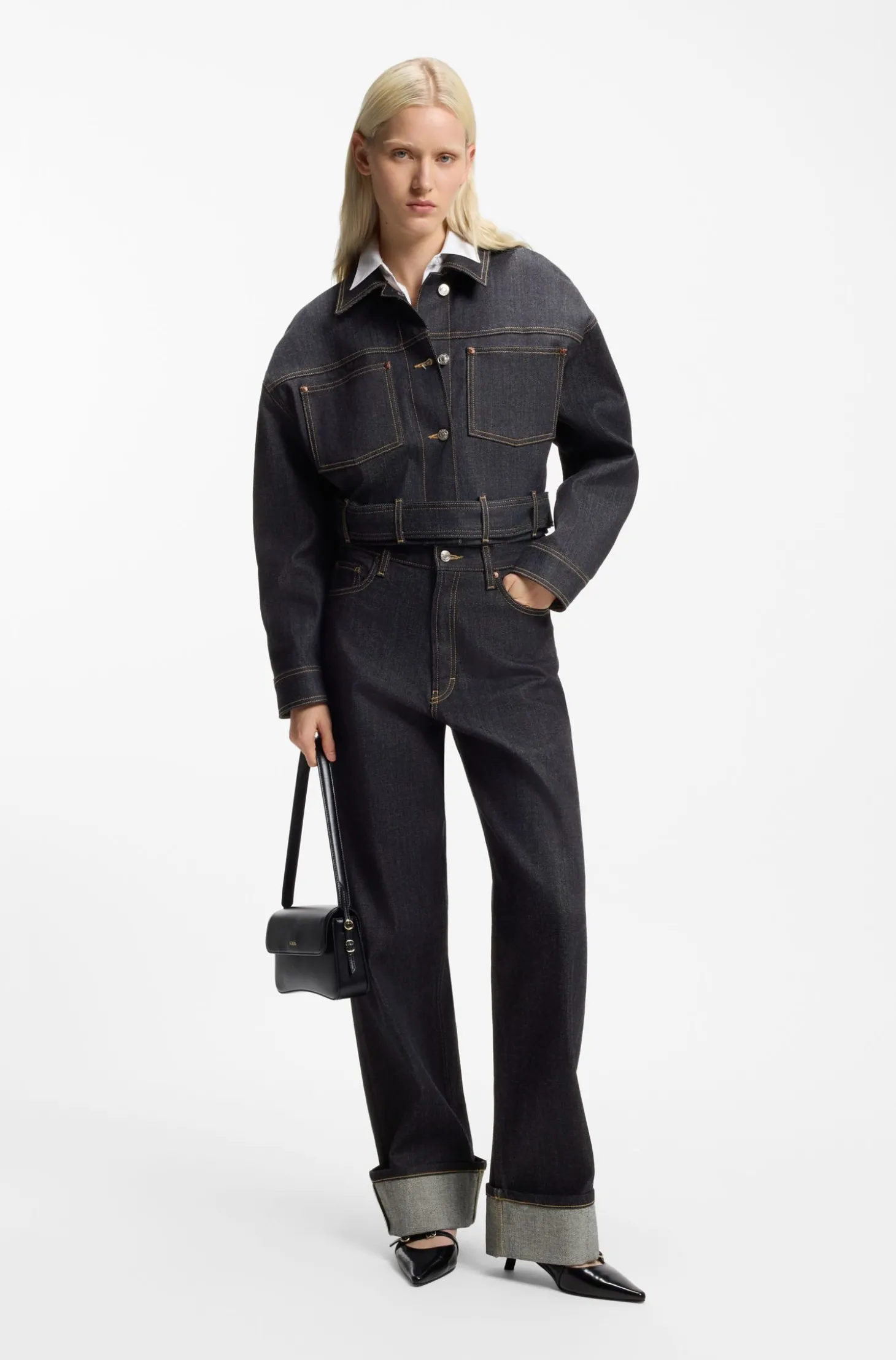 Jeans aus japanischem Selvedge-Denim mit weitem Beinverlauf