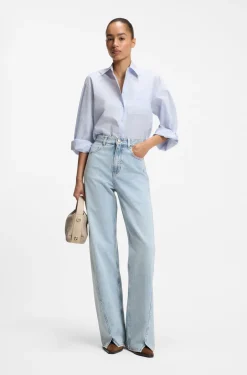 Jeans mit hohem Bund und weitem Beinverlauf