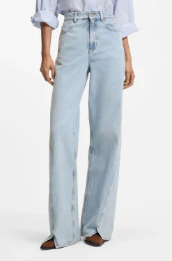 Jeans mit hohem Bund und weitem Beinverlauf
