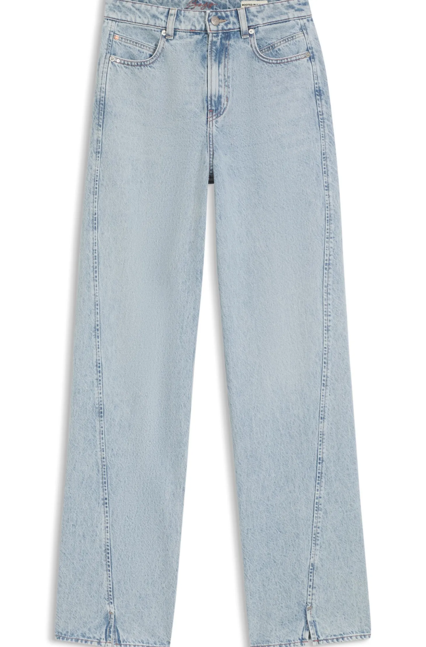 Jeans mit hohem Bund und weitem Beinverlauf