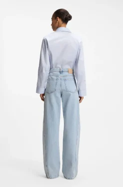 Jeans mit hohem Bund und weitem Beinverlauf