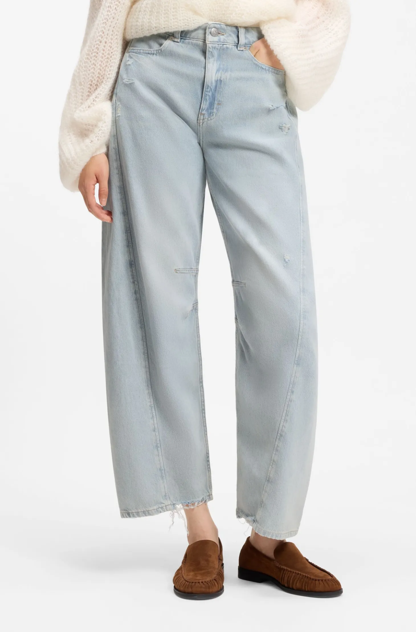Jeans mit relaxtem Schnitt und Ballon-Bein