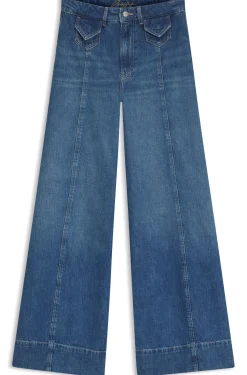Jeans mit weitem Beinverlauf und hohem Bund in Vintage-Waschung