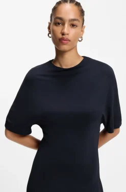 Jersey-Kleid mit Drapierung hinten