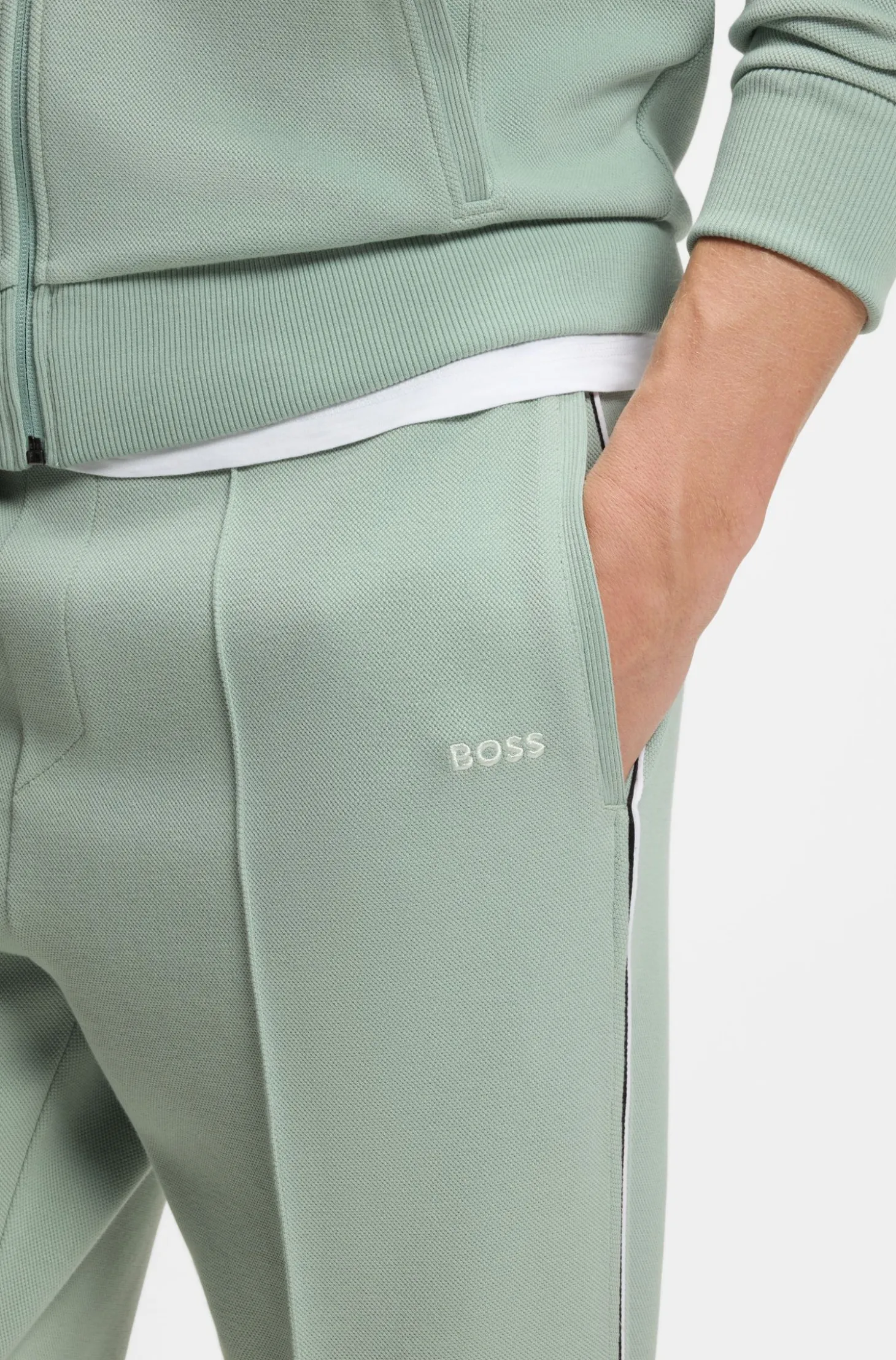 Jogginghose aus Baumwoll-Mix mit Paspeln