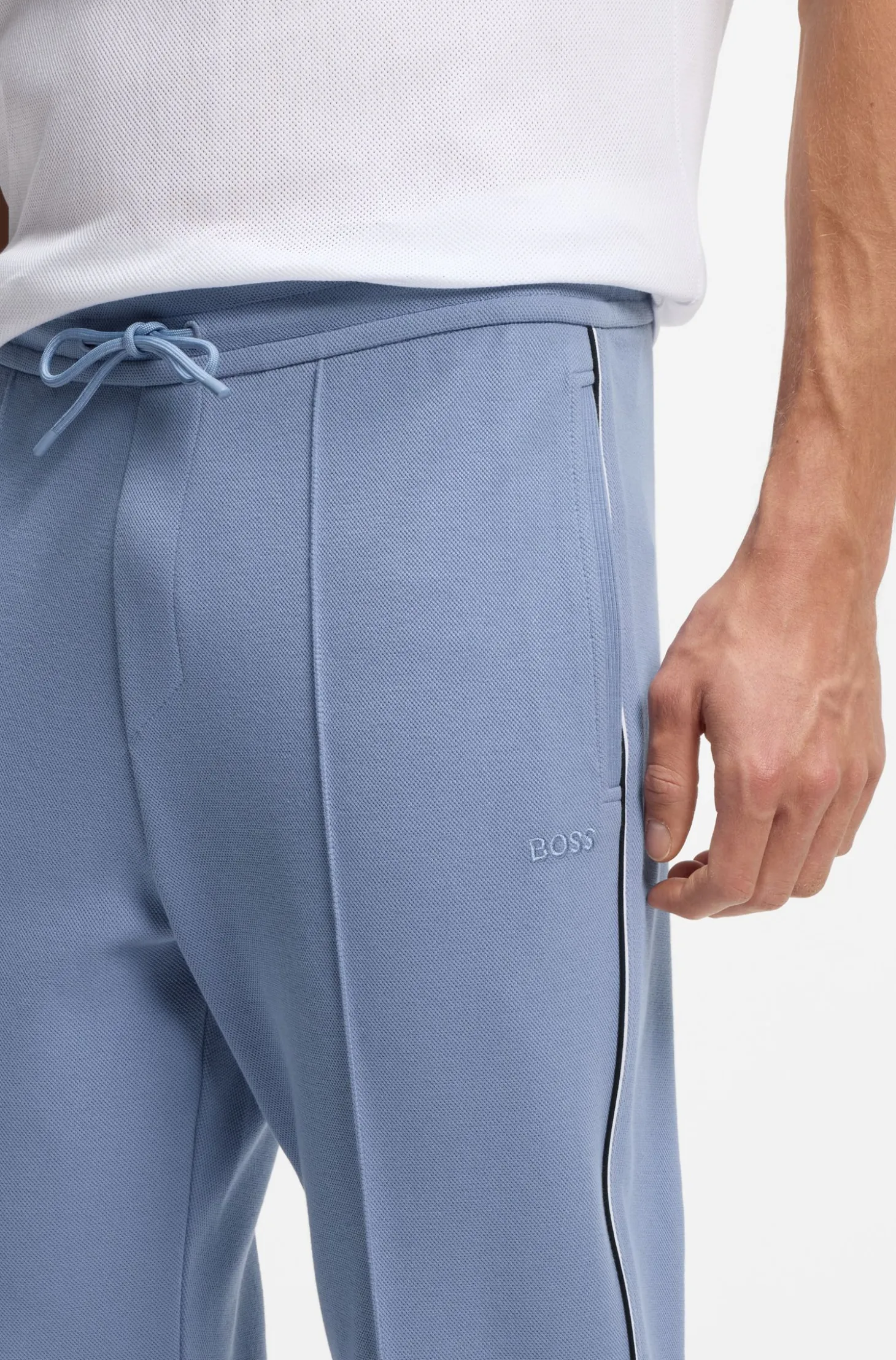 Jogginghose aus Baumwoll-Mix mit Paspeln