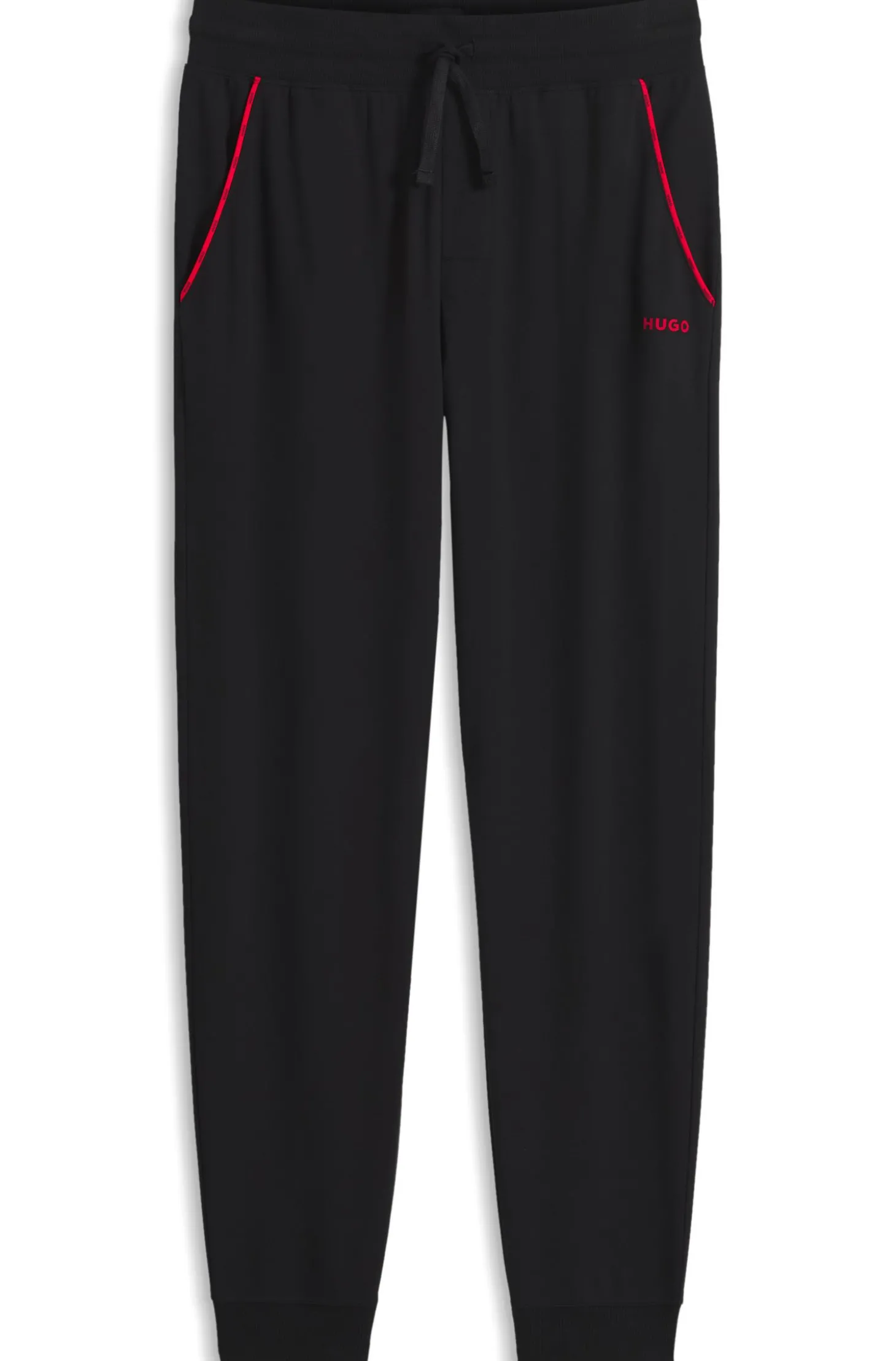 Jogginghose aus Baumwoll-Mix mit Bündchen und Logo-Paspeln
