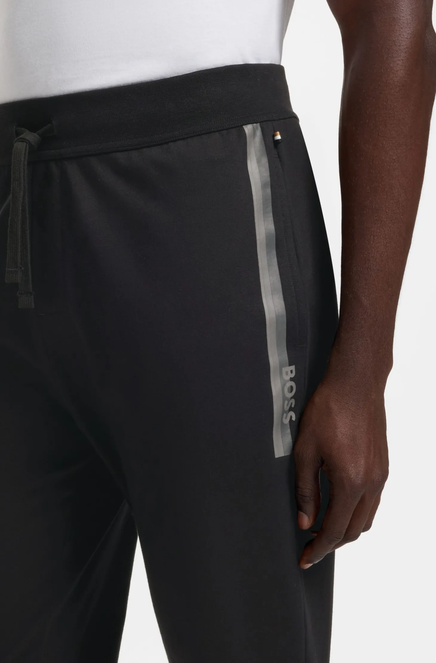 Jogginghose aus Baumwoll-Terry mit Logo und Streifen