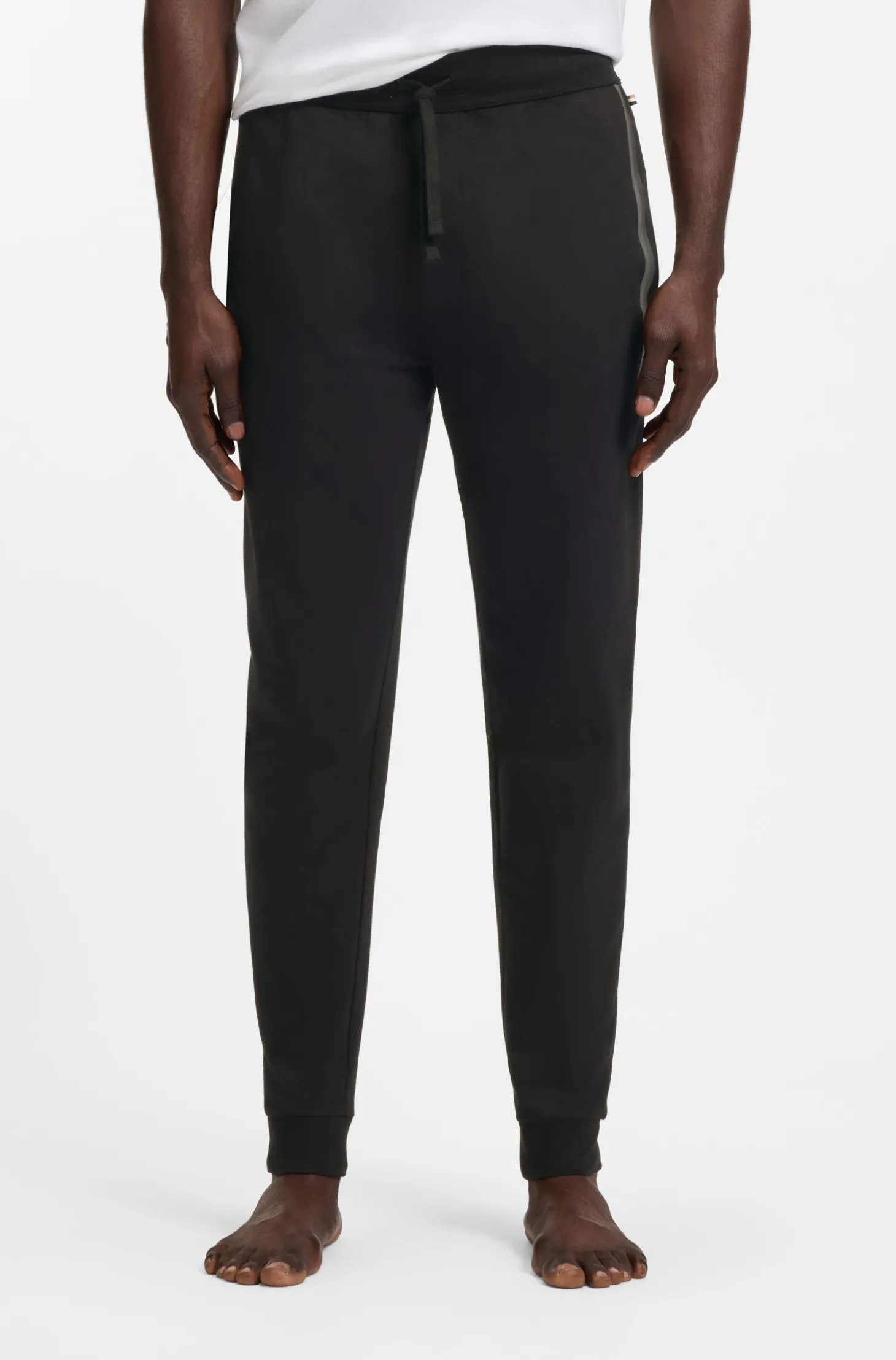 Jogginghose aus Baumwoll-Terry mit Logo und Streifen