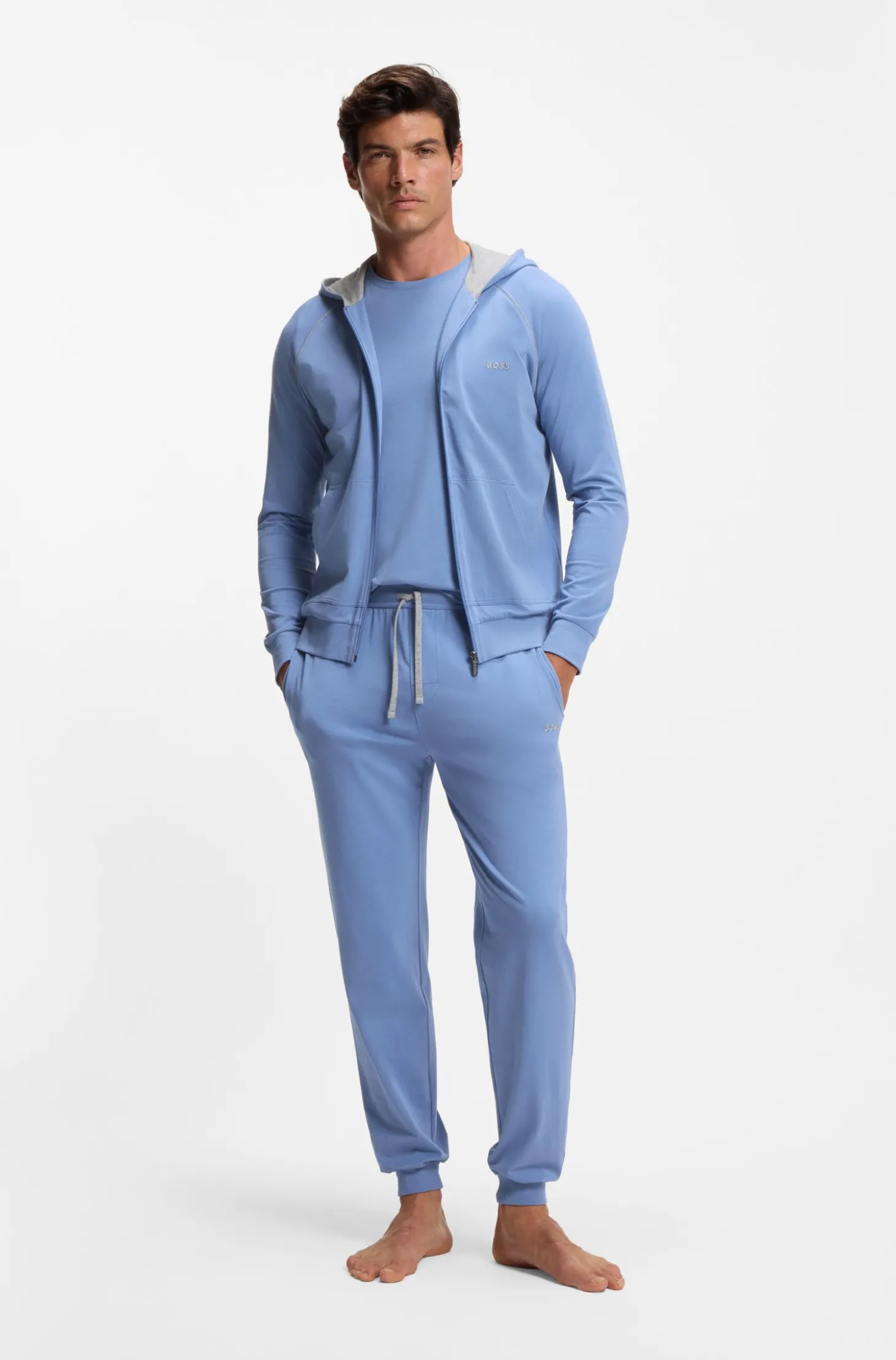 Jogginghose aus Stretch-Baumwolle mit Logo-Stickerei