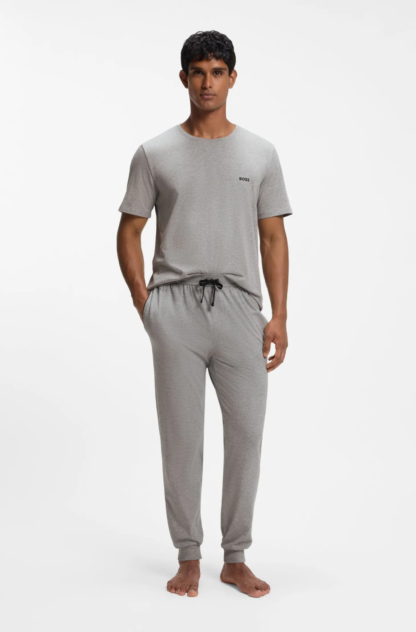 Jogginghose aus Stretch-Baumwolle mit Logo-Stickerei