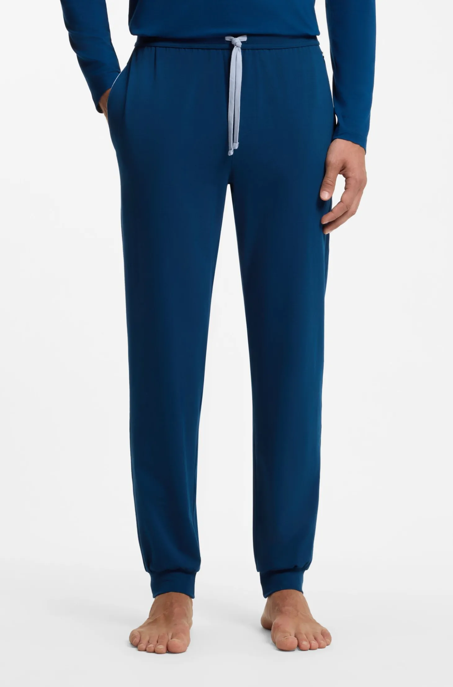 Jogginghose aus Stretch-Baumwolle mit Logo-Stickerei