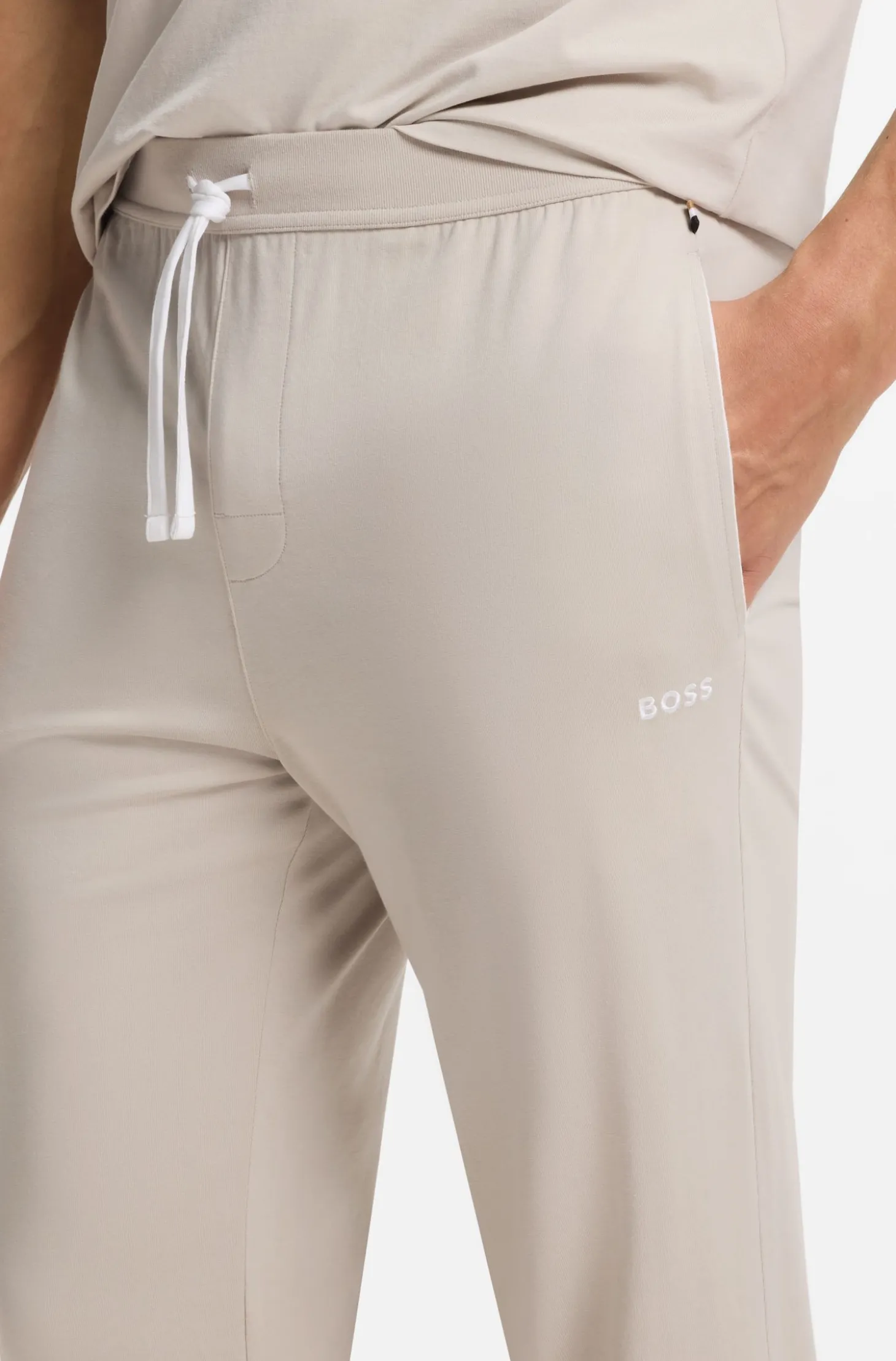 Jogginghose aus Stretch-Baumwolle mit Logo-Stickerei