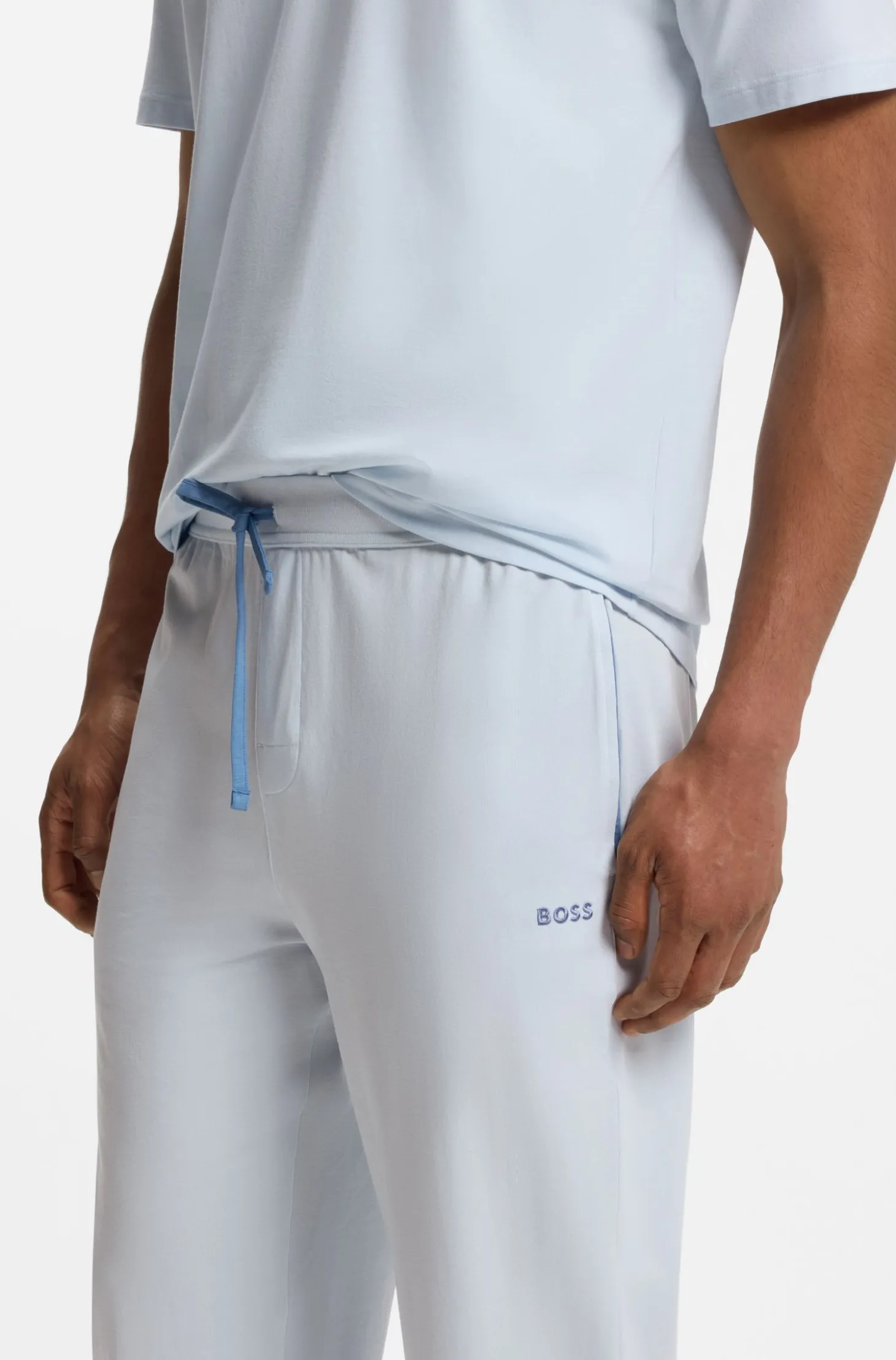 Jogginghose aus Stretch-Baumwolle mit Logo-Stickerei
