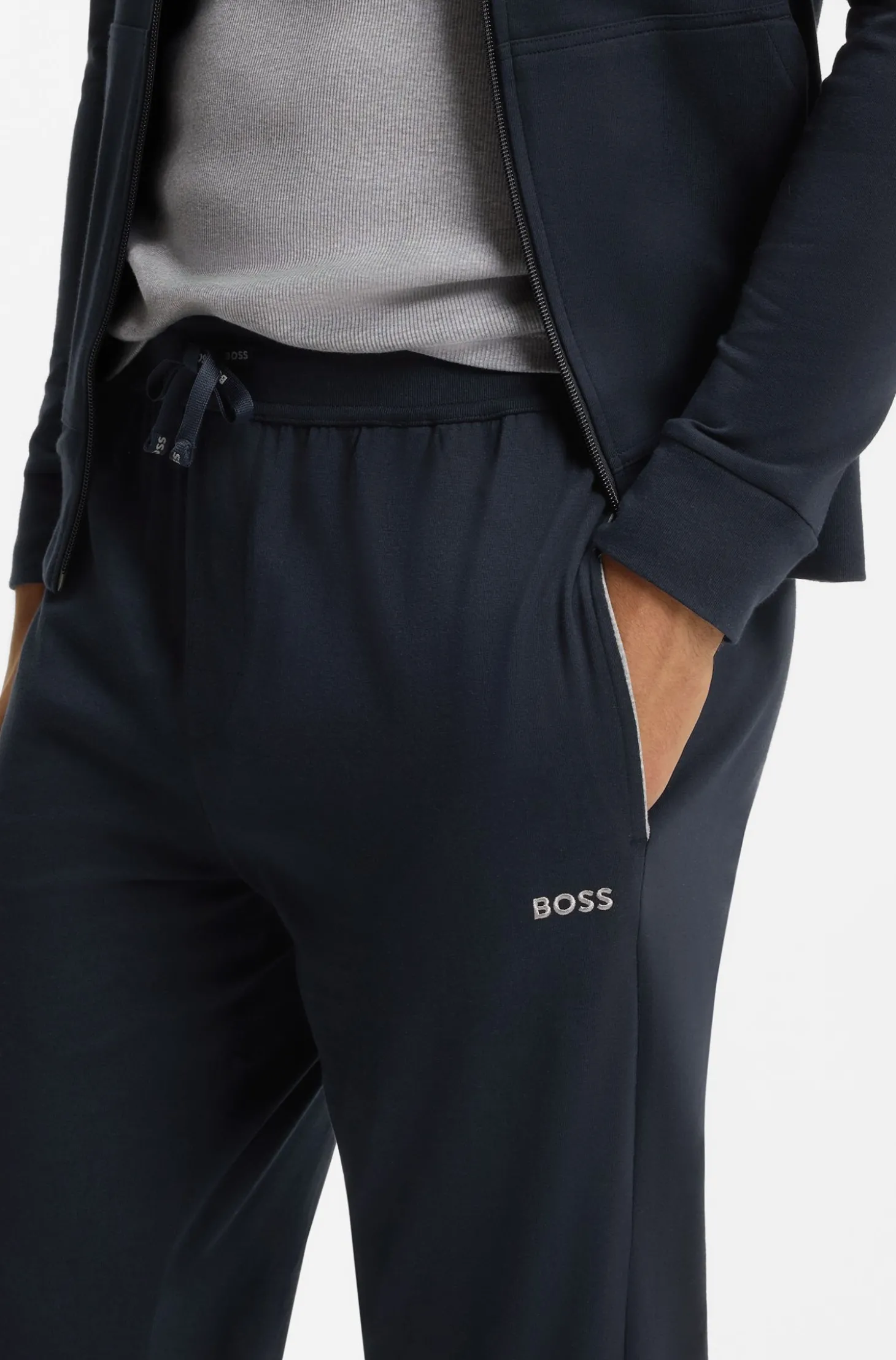 Jogginghose aus Stretch-Baumwolle mit Logo-Stickerei