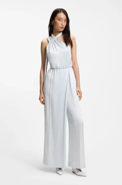 Jumpsuit mit One-Shoulder und Wickelfront