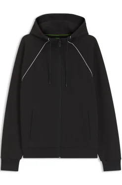 Kapuzenjacke aus Baumwoll-Mix mit Paspeln