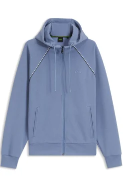Kapuzenjacke aus Baumwoll-Mix mit Paspeln