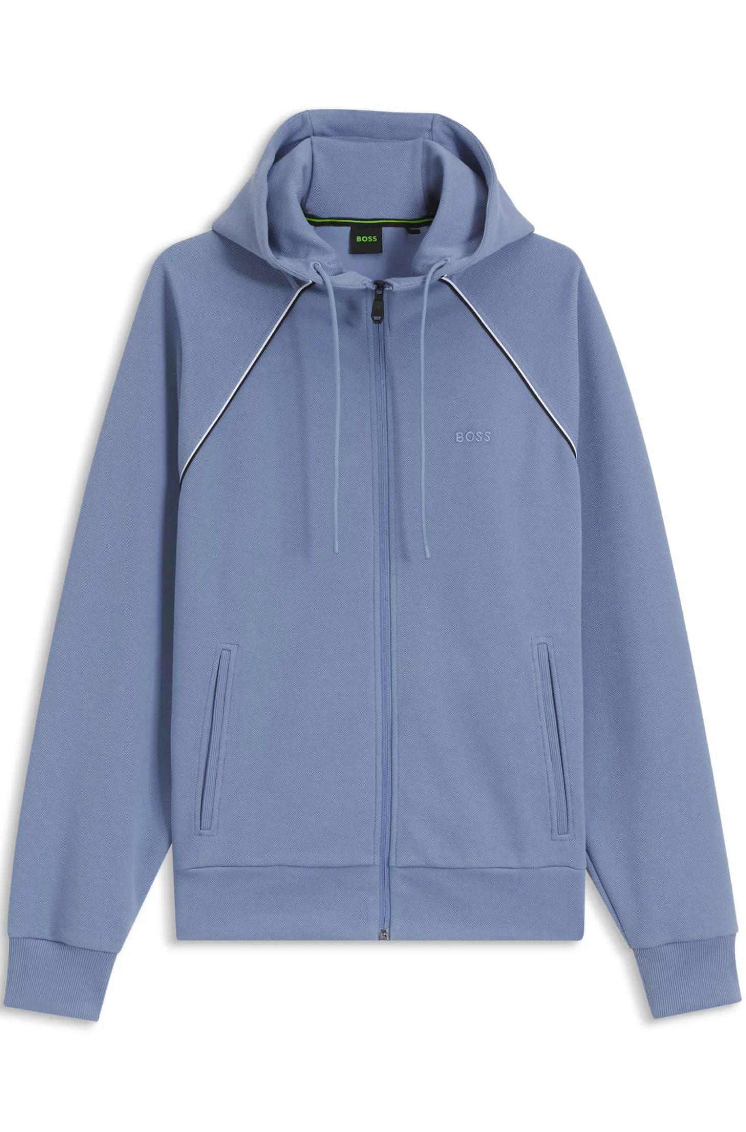 Kapuzenjacke aus Baumwoll-Mix mit Paspeln
