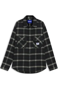 Kariertes Oversized Overshirt aus Baumwoll-Twill