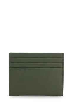 Kartenetui aus recyceltem Leder mit Metall-Logo