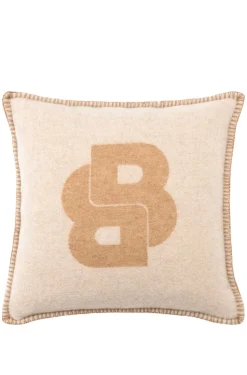 Kissenbezug aus Woll-Mix mit Double-B-Monogramm