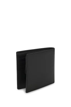 Klappbare Geldbörse aus Leder mit rotem Logo