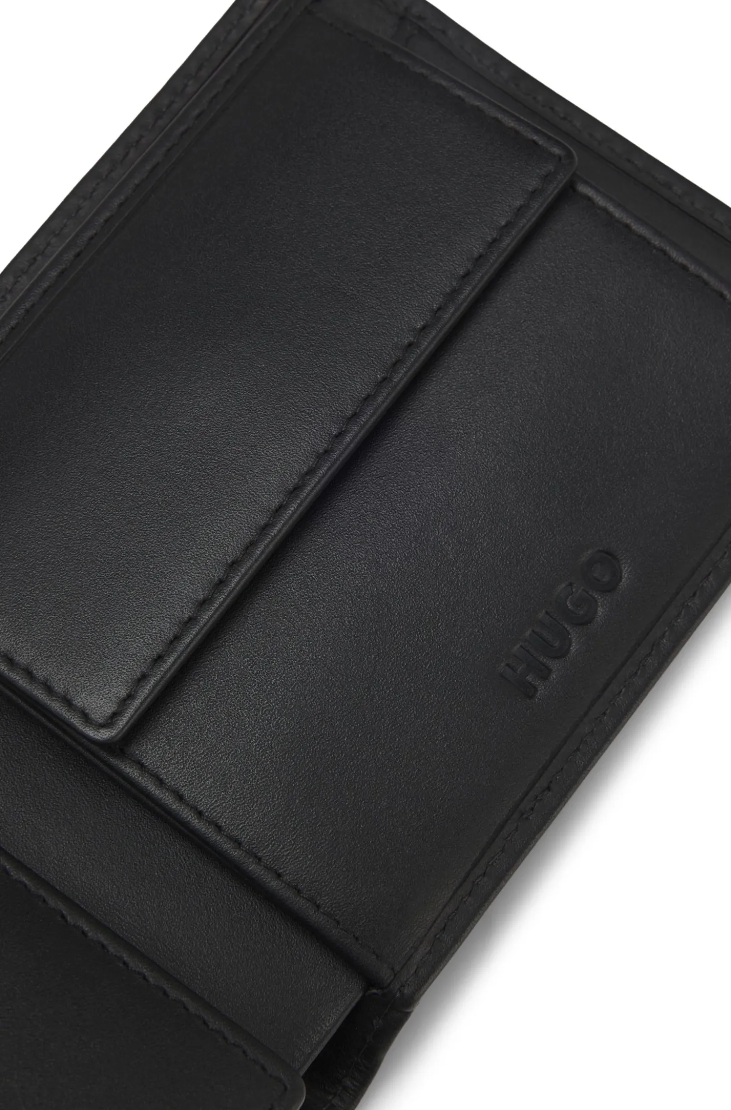 Klappbare Geldbörse aus Leder mit rotem Logo