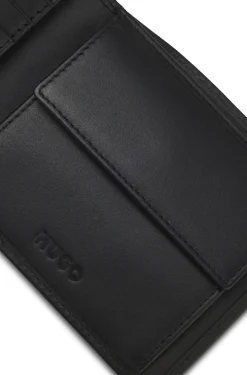 Klapp-Geldbörse aus Leder mit rotem Logo