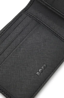 Klapp-Geldbörse mit Monogramm-Prägung und Metall-Logo