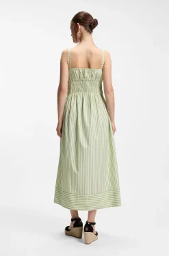 Kleid aus Baumwoll-Popeline mit vertikalen Streifen