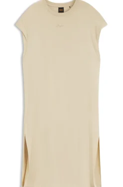 Kleid aus Jersey mit Cap-Ärmeln und Logo-Detail