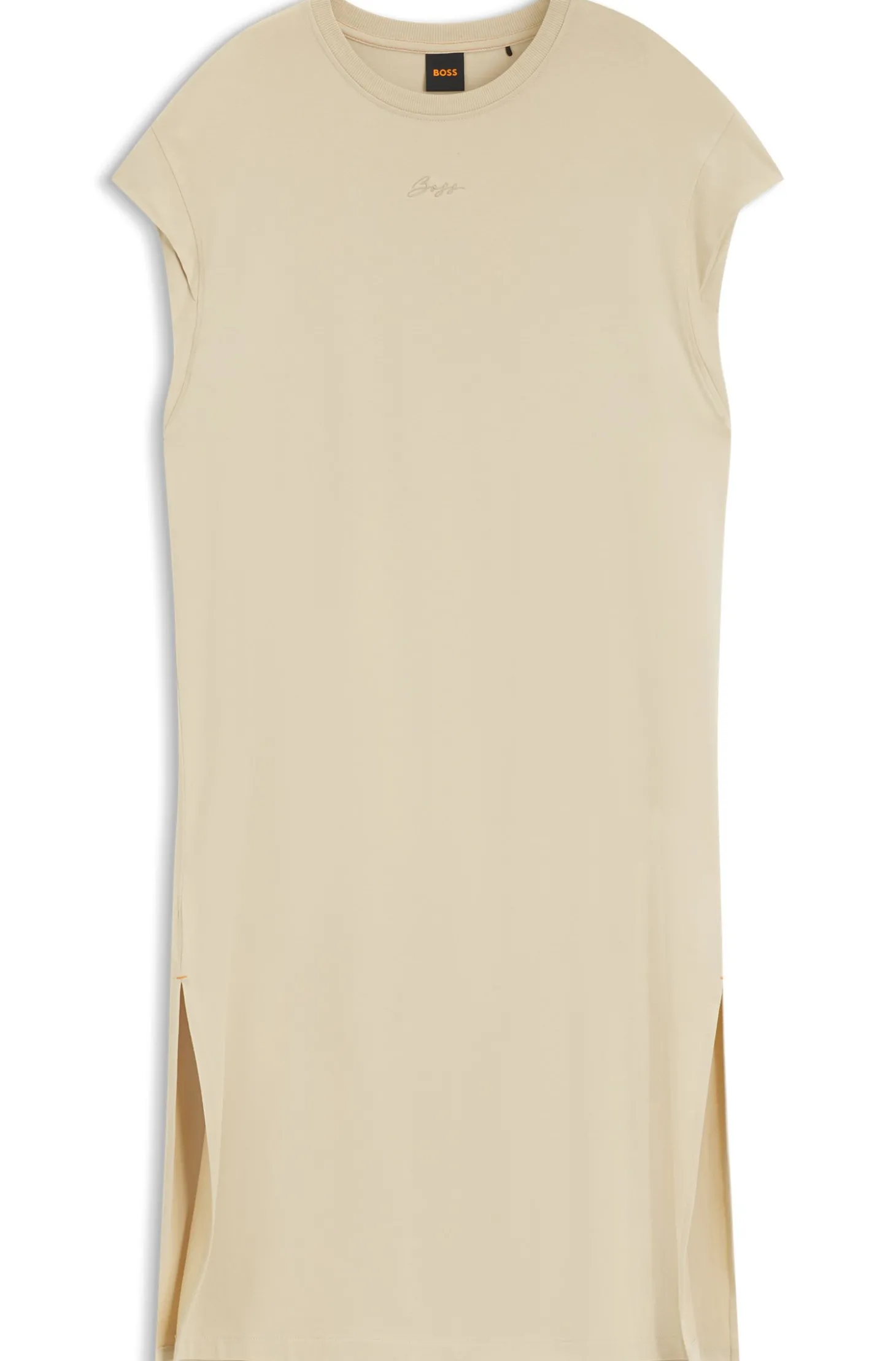 Kleid aus Jersey mit Cap-Ärmeln und Logo-Detail