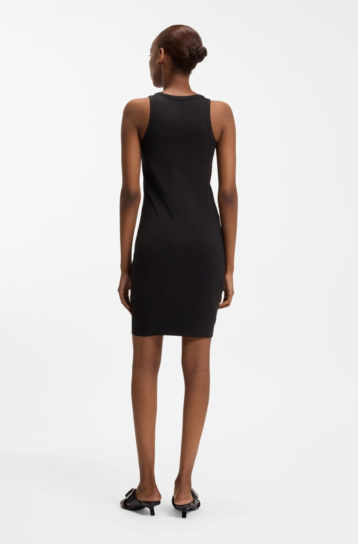 Kleid aus Stretch-Baumwolle mit Happy HUGO Logo