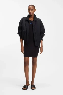 Kleid aus Stretch-Baumwolle mit Happy HUGO Logo