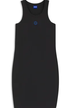 Kleid aus Stretch-Baumwolle mit Happy HUGO Logo