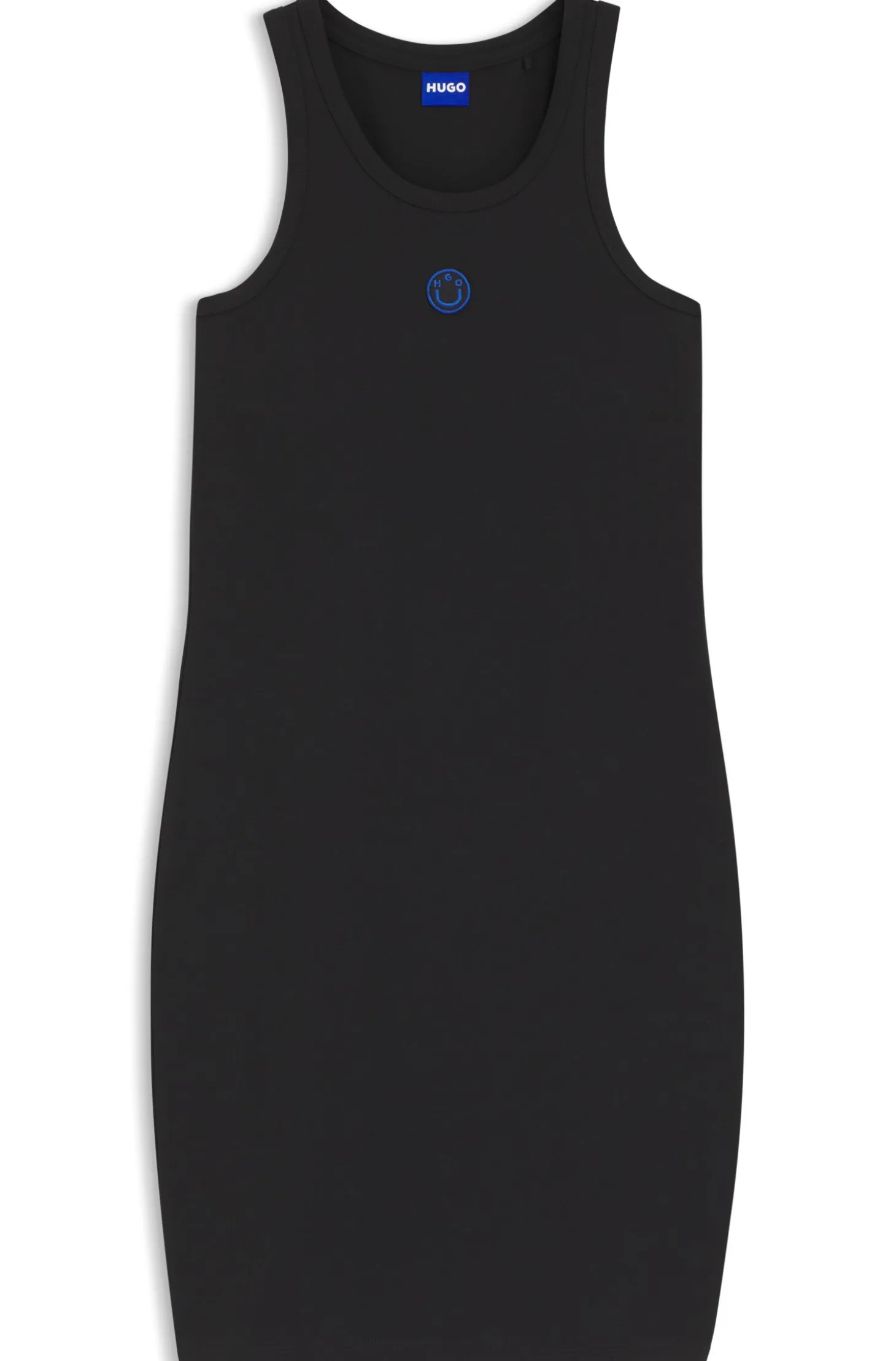 Kleid aus Stretch-Baumwolle mit Happy HUGO Logo
