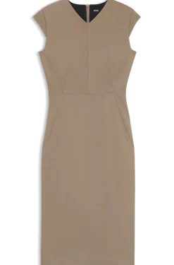 Kleid aus Stretch-Gewebe mit Flügelärmeln