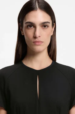 Kleid aus Stretch-Jersey mit Schlüsselloch-Ausschnitt