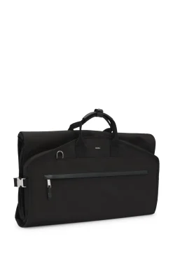 Kleidersack mit Lederbesätzen