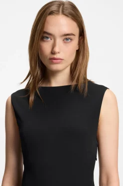 Kleid in Wickel-Optik mit Schließe